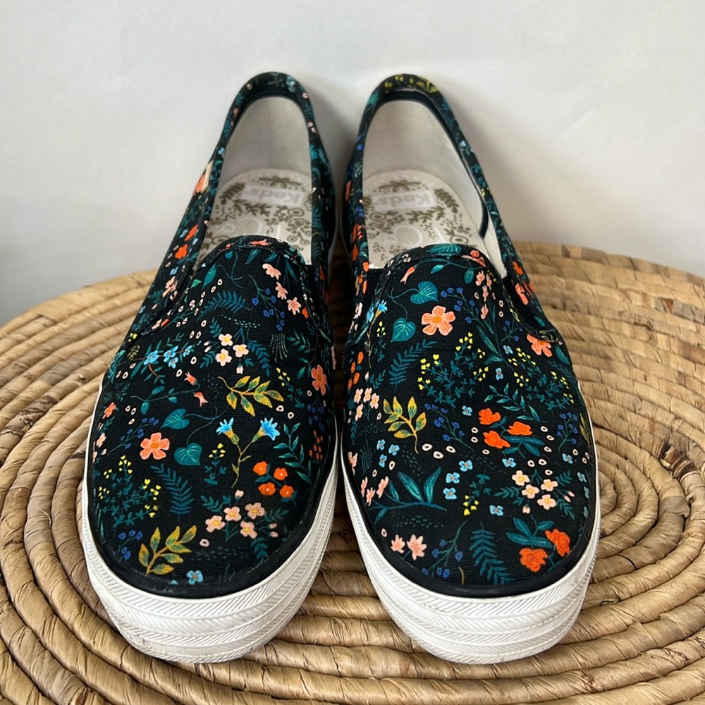 Keds Women's Black Floral Slip-On Sneakers - Picture 2 of 8